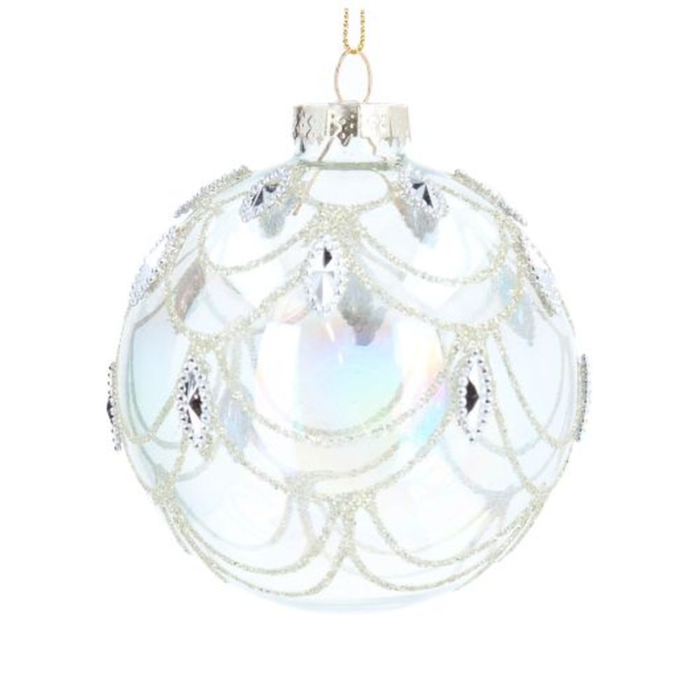 Soap Bubble w Bead/Diamante Swags Glass Ball