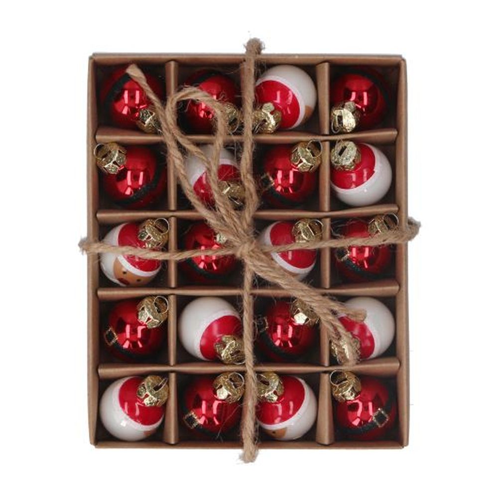 Mini Santa Selection Glass Ball, Box/20