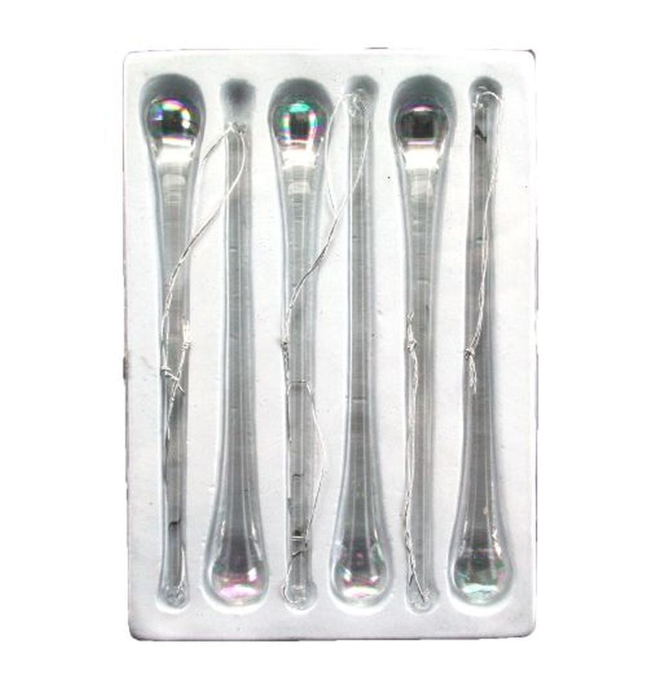 Irid Glass Raindrop (Box of 6) - 130mm