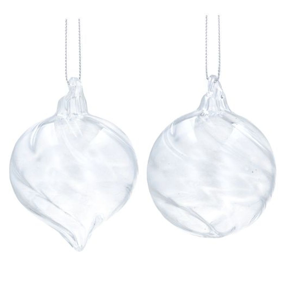 Clear Glass Spiral Ball/Ogee