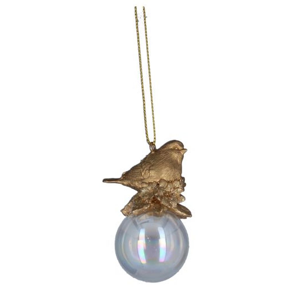 Gold Resin Bird on Soap Bubble Dec
