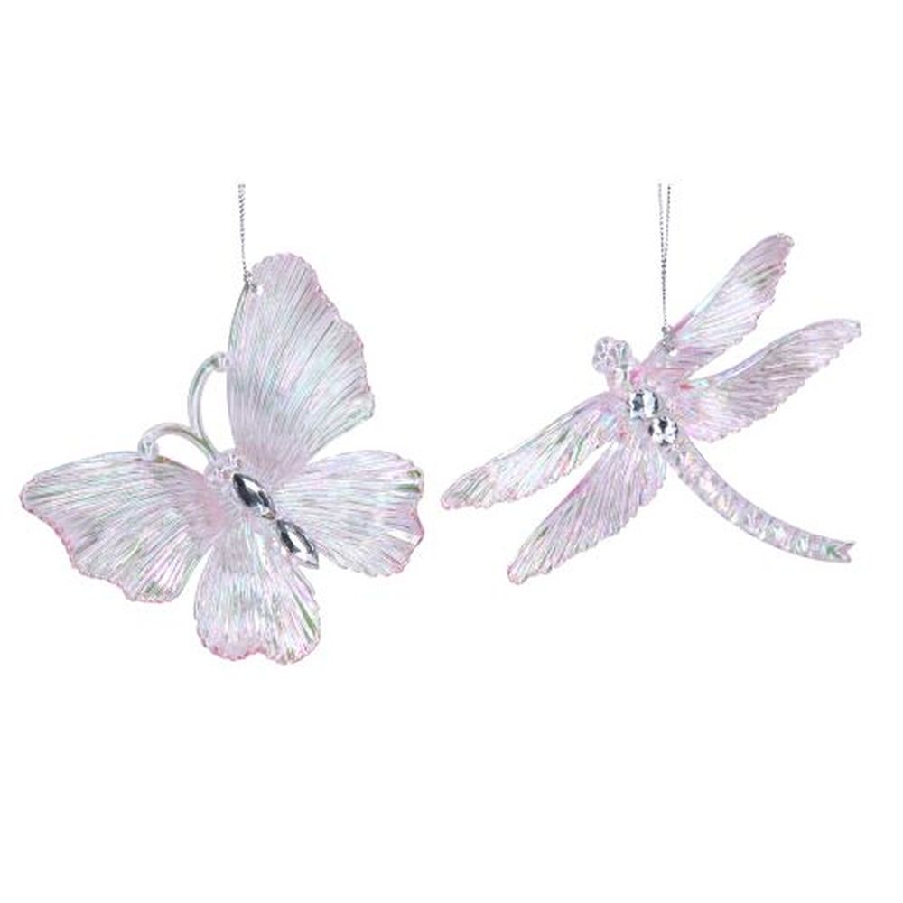 Pink Lustre/Diamante Butterfly/Dragonfly Dec