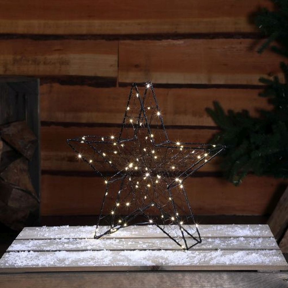 35CM WARM WHITE 3D BLACK STAR