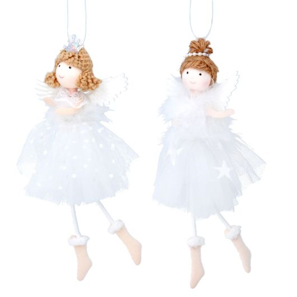 White Dress Fabric Fairy Dec, 2as