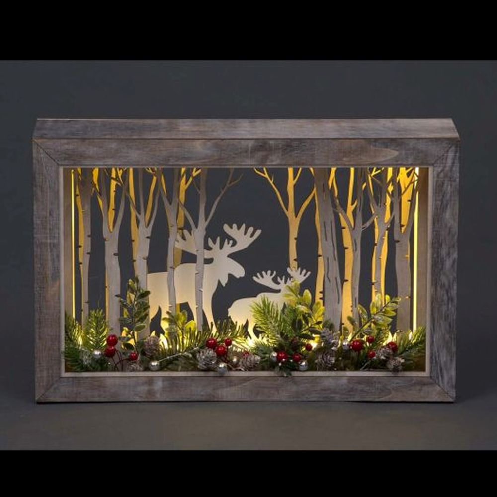 45cm x 29cm B/O LED Woodland Scene - 4529cm