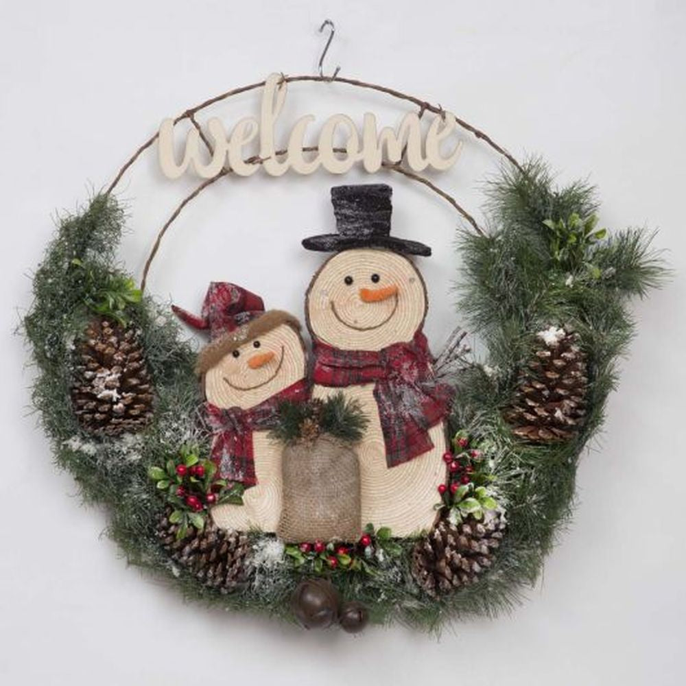 Snowman Welcome Wreath