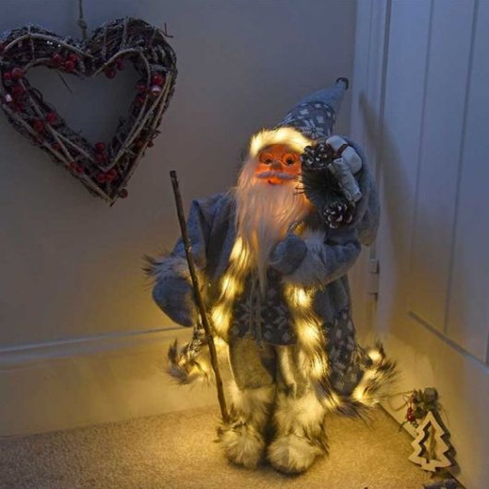 Inlit Father Christmas - Grey Large