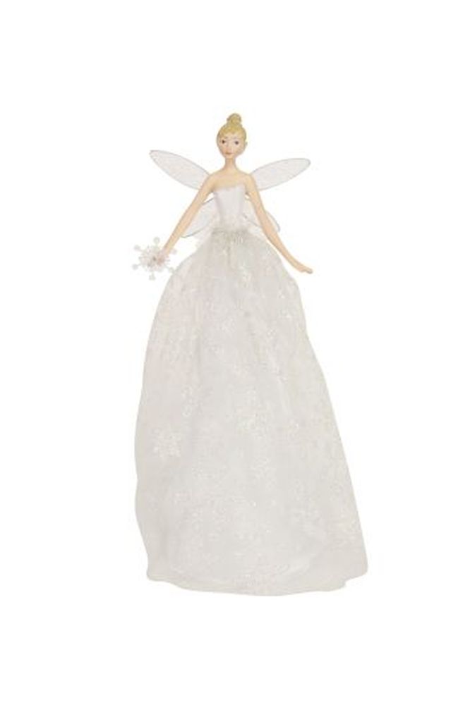 Irid Glitter Fabric/Resin Tree Top Fairy, Lge