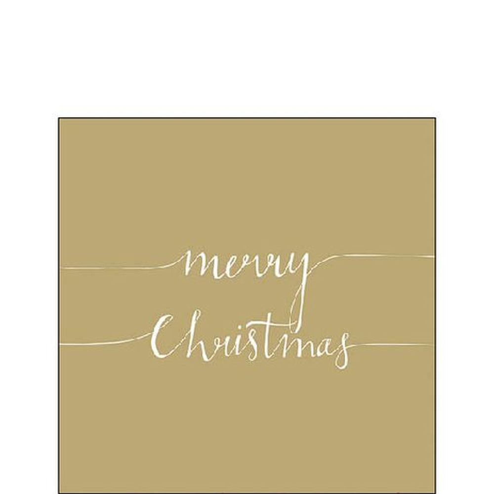 Napkin 25 Christmas Note Gold FSC Mix