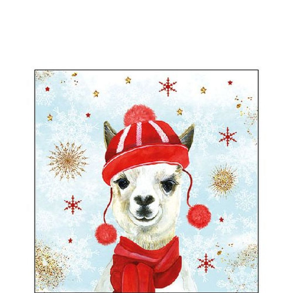 Napkin 25 Winter Lama FSC Mix