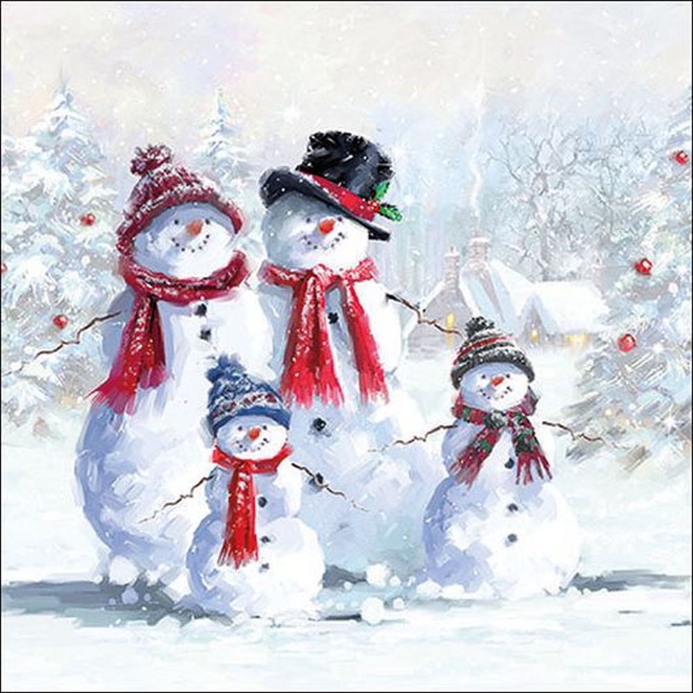 Napkin 33 Snowmen With Hat FSC Mix