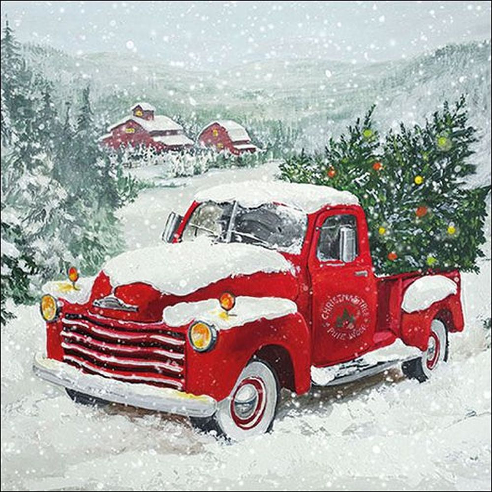 Napkin 33 Christmas Truck FSC Mix
