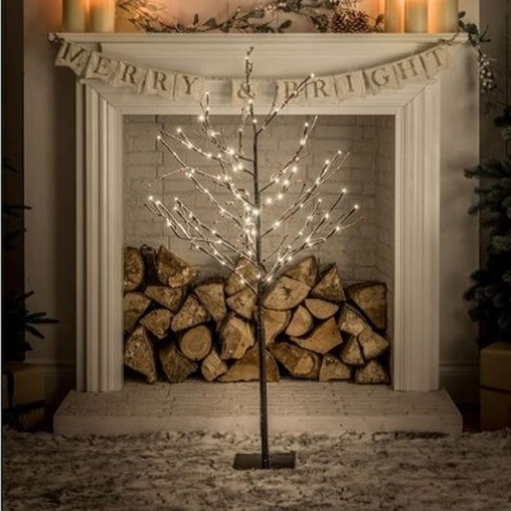 1.2CM WARM WHITE SNOWY TWIG TREE WITH BERRIES