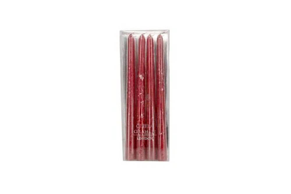 Red Dipped Wax Taper Candle, Pack/4