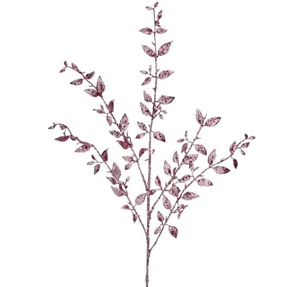 Pink Glitter Leaf Branch