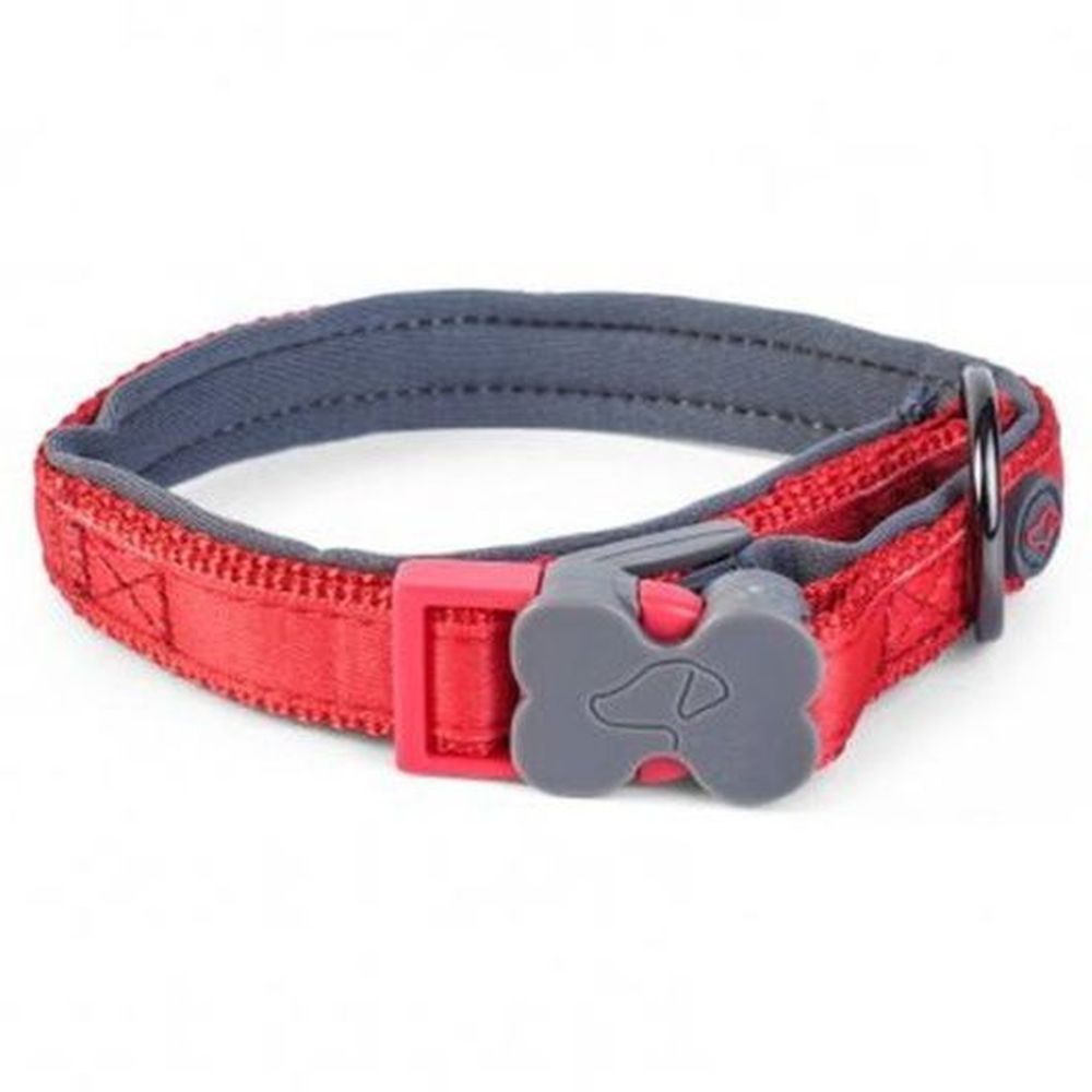 Uber-Activ Red Padded Dog Collar - M
