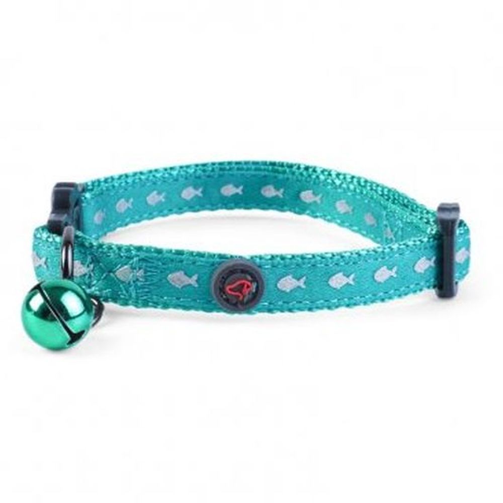WonderLust Green Shiny Fish Cat Collar