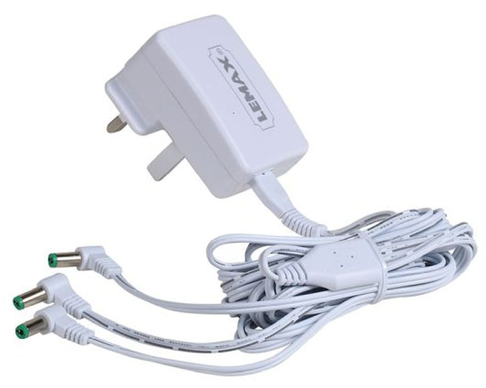 LEMAX POWER ADAPTOR, 4.5V, WHITE, 3-OUTPUT, CHANGEABLE PLUG: UK