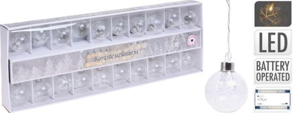 LED LIGHTS XMAS BALL 20X 50MM