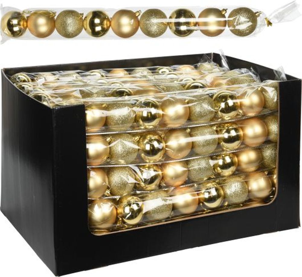 XMAS BALL 9X 60MM GOLD
