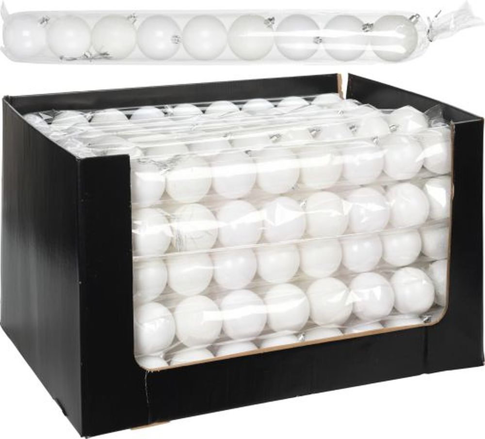 XMAS BALL 9X 60MM WHITE