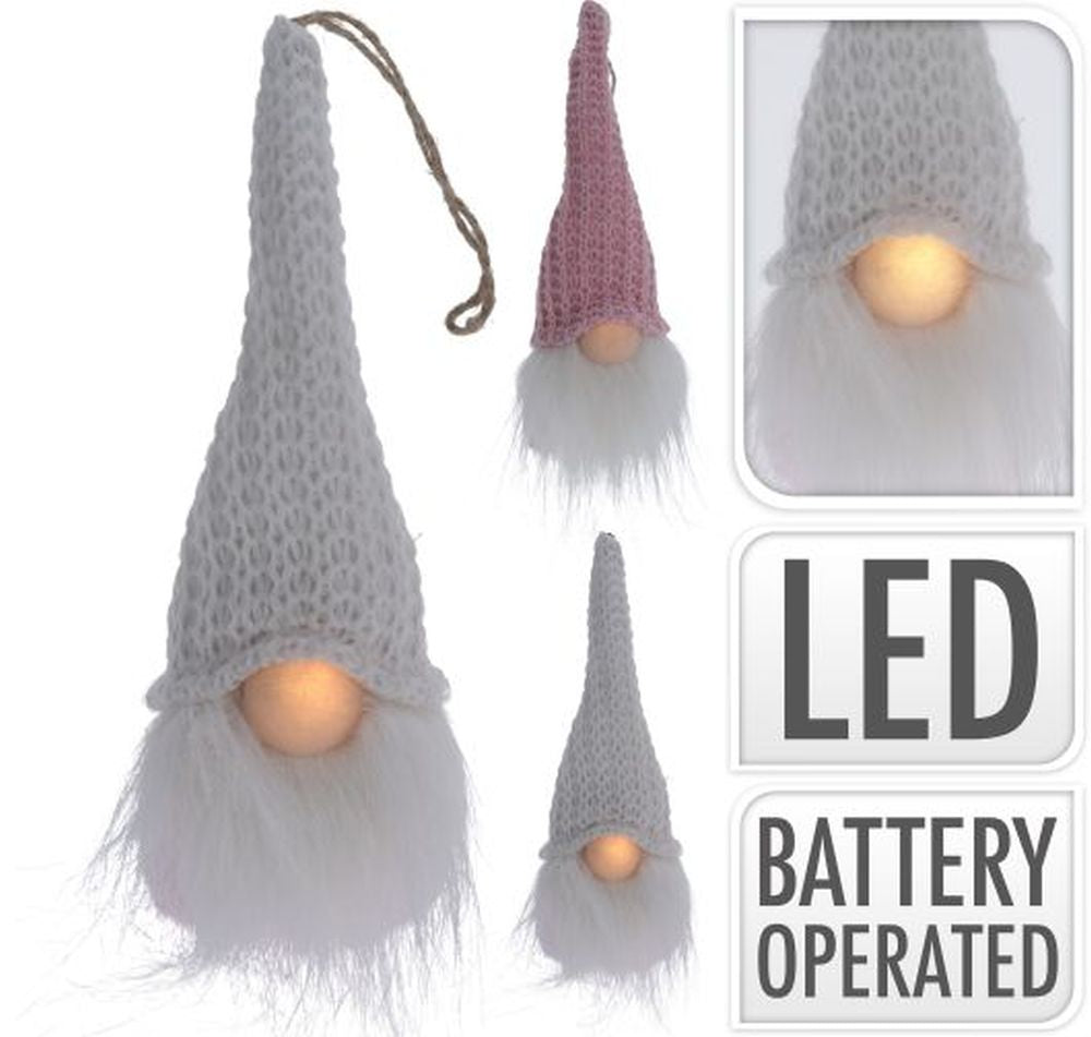 GNOME WITH LED NOSE PLUSH 19CM