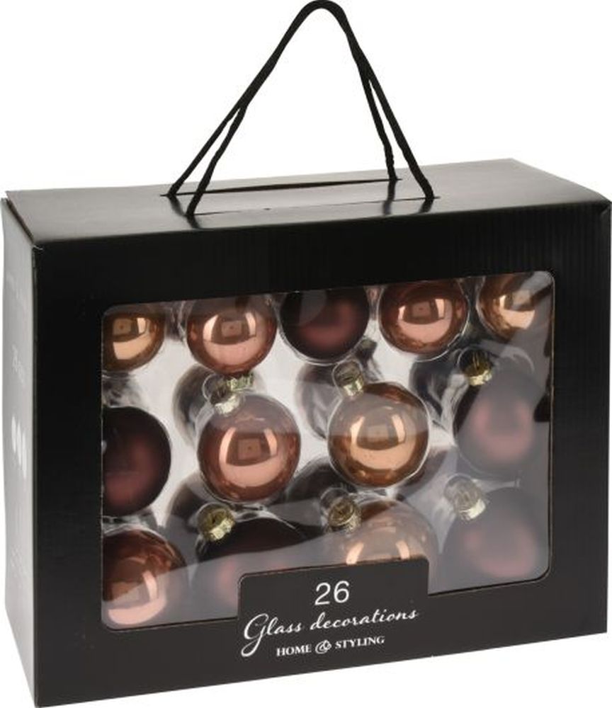 XMAS BALLS SET 26PCS AMBER