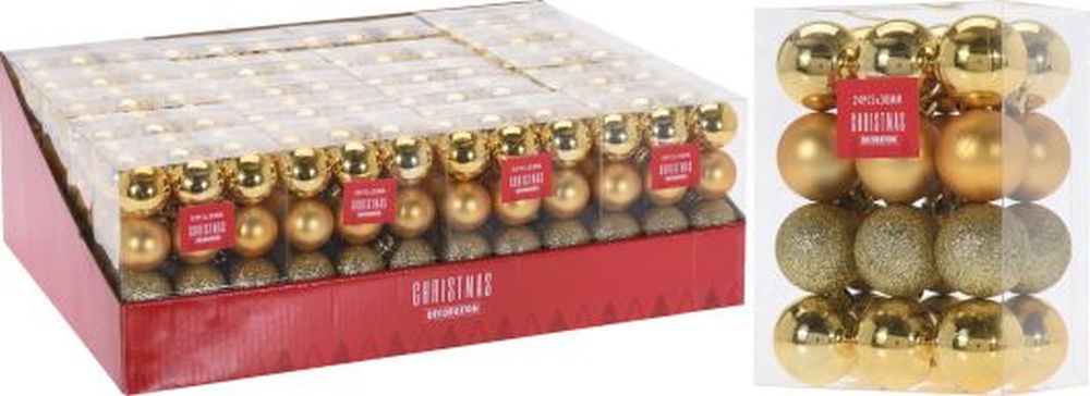 XMAS BALL 24X 30MM GOLD