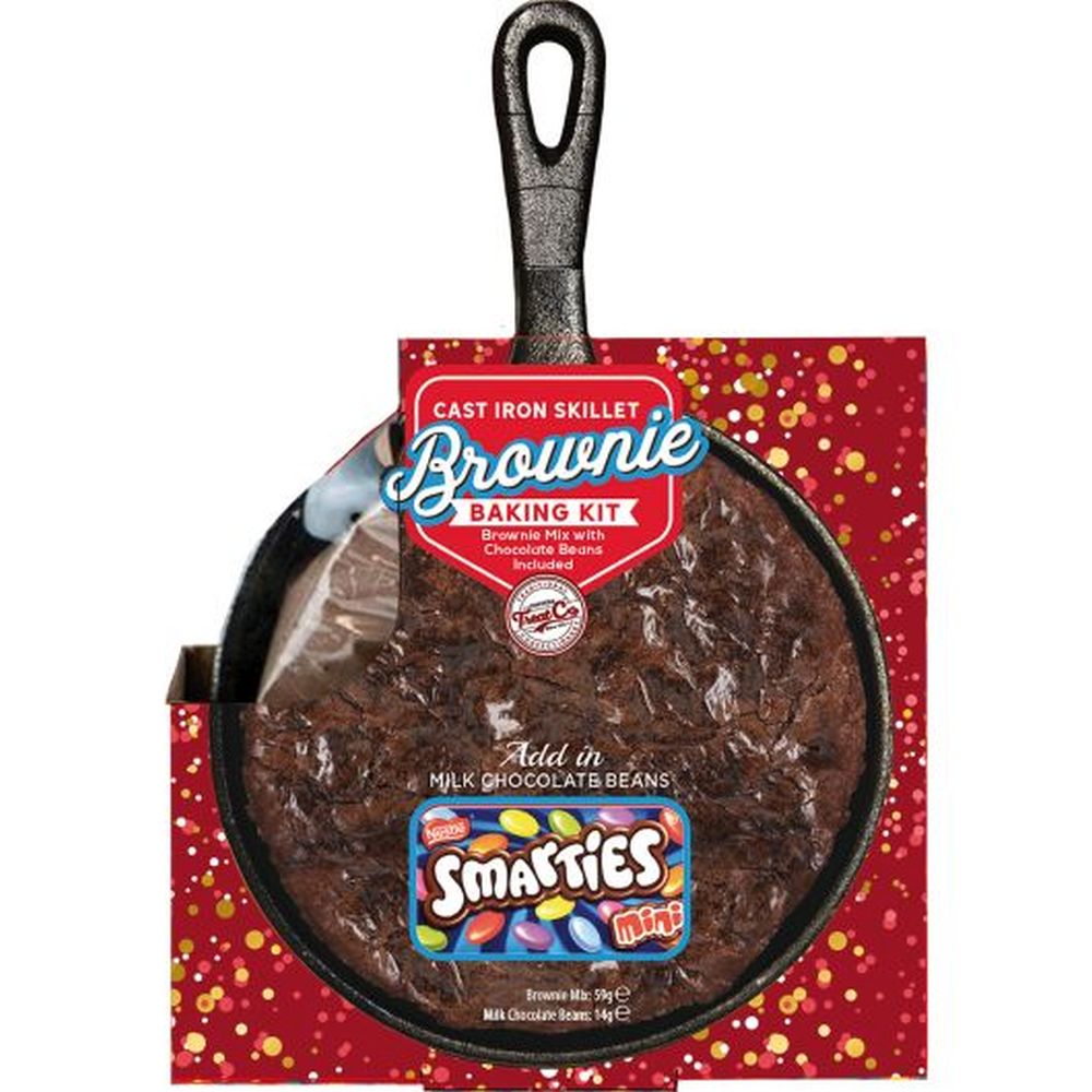 Treat Co Brownie Skillet with Chocolate Beans Smarties