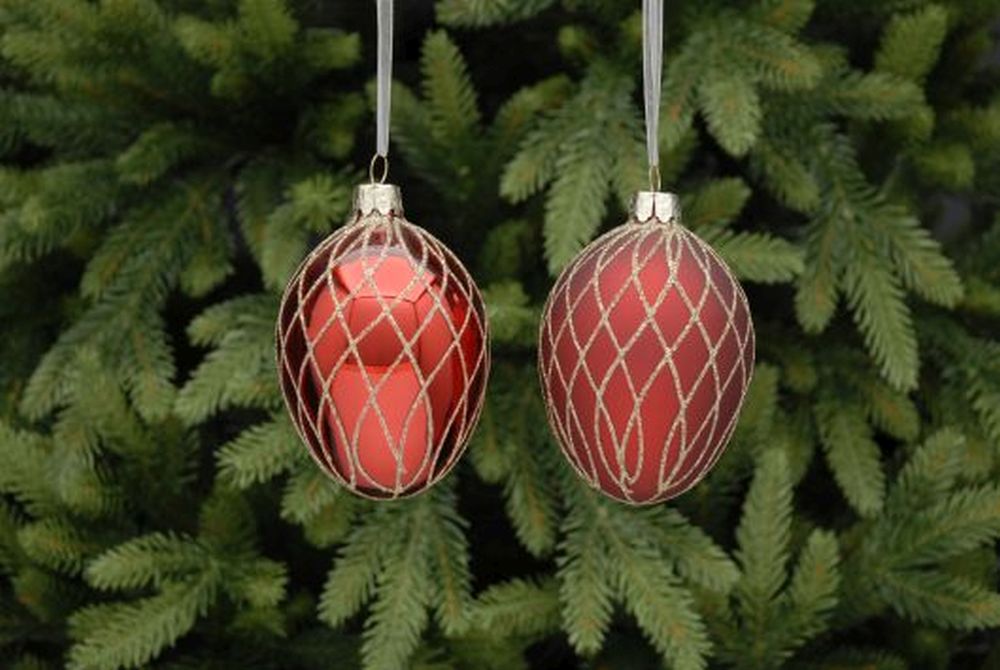 Criss Cross Egg Shiny/Matte Red