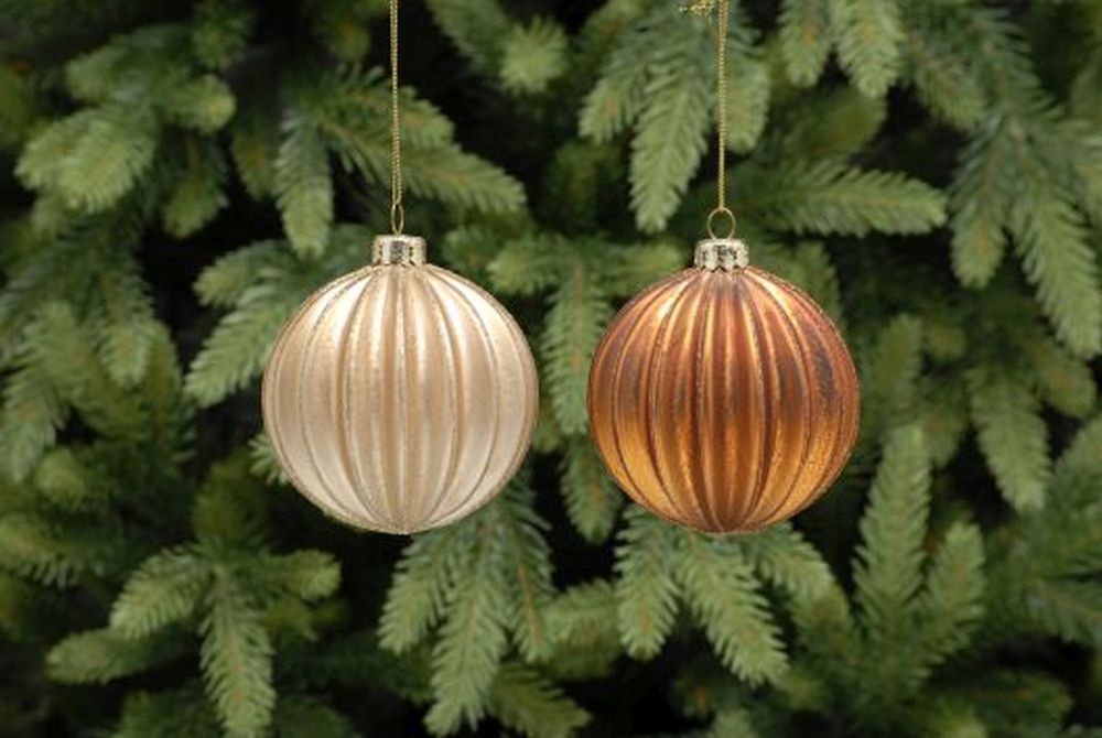 8cm glass segment balls - copper or gold