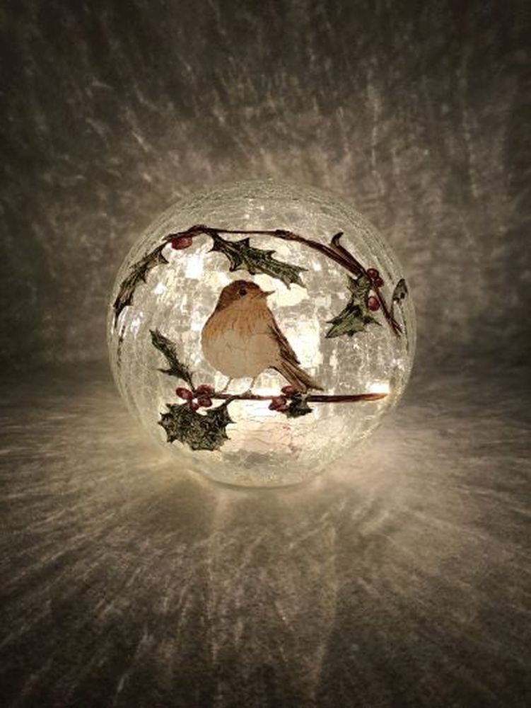 20cm bo lit crackle effect robin ball