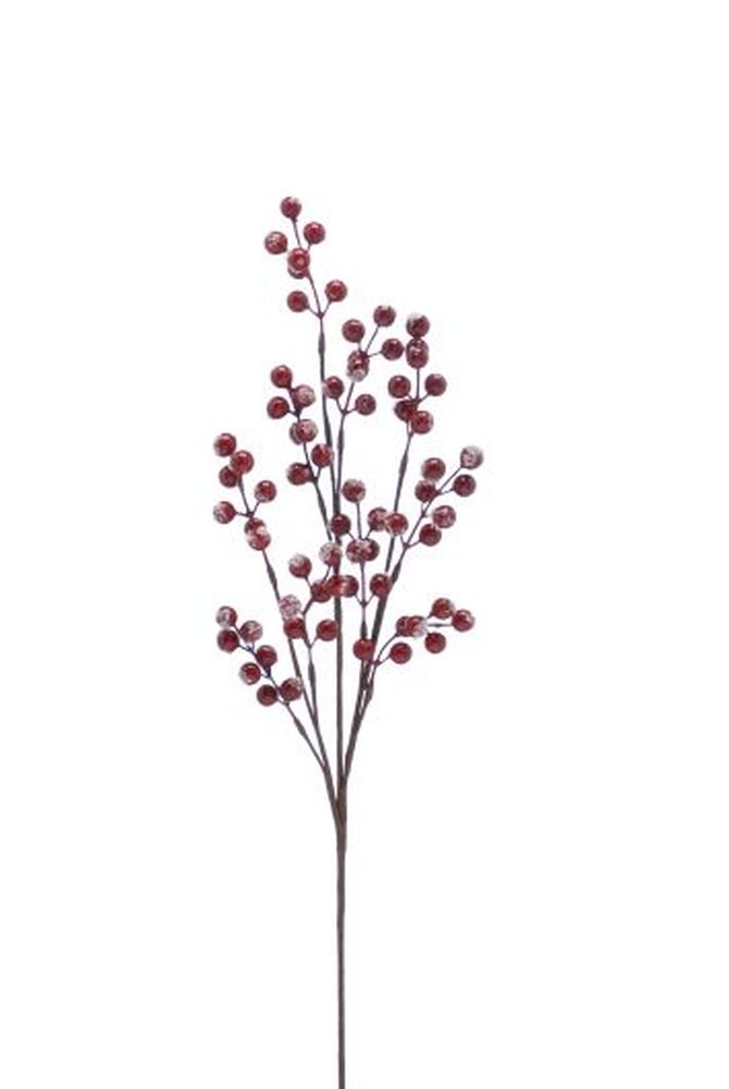 56cm frosted red berry spray