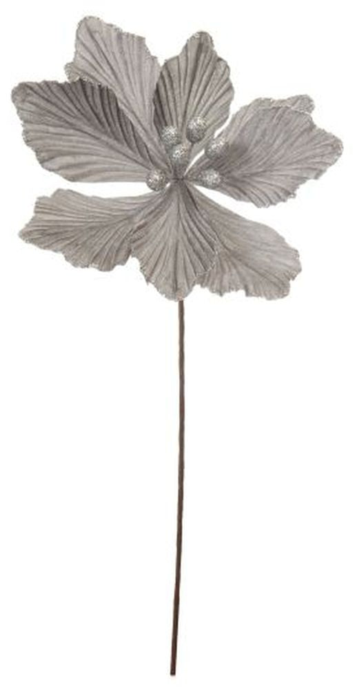 40cm silver velvet magnolia stem