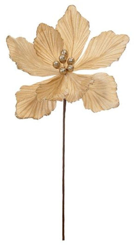40cm champagne gold velvet magnolia stem
