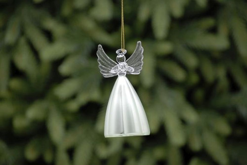 9cm duck egg blue glass angel