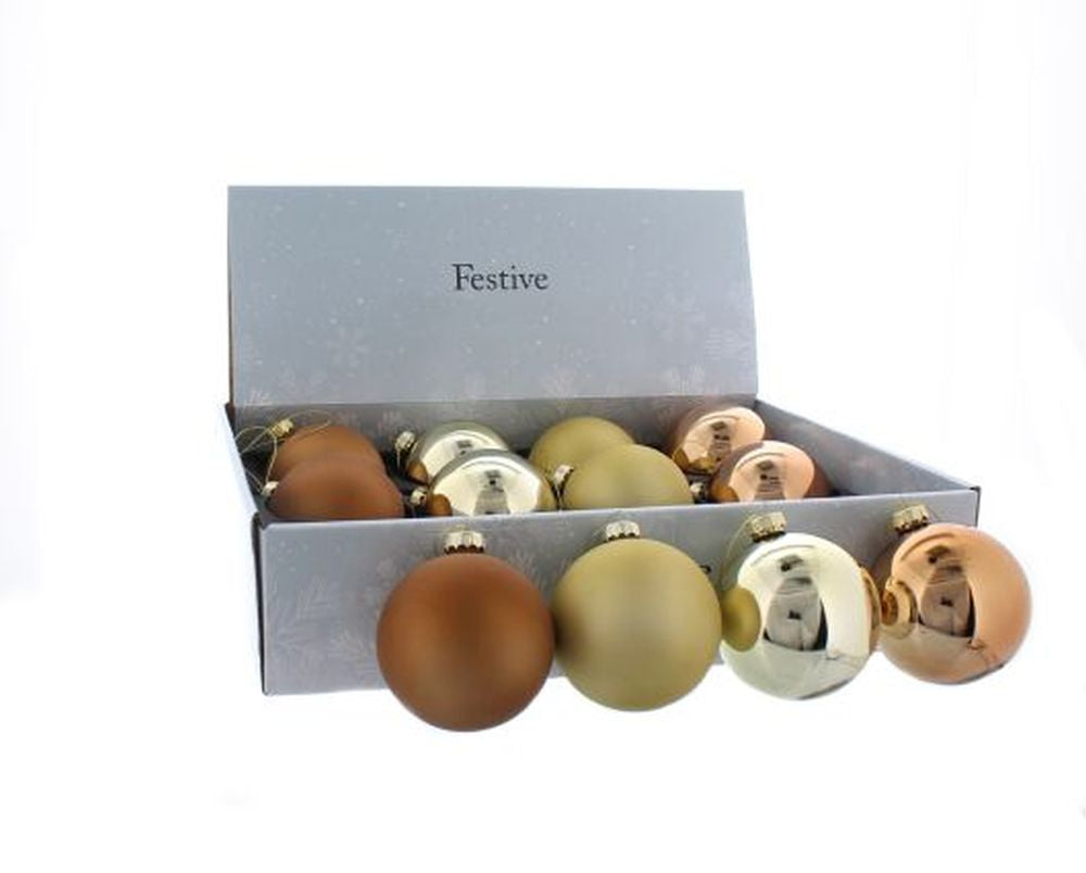 8cm copper / gold glass balls