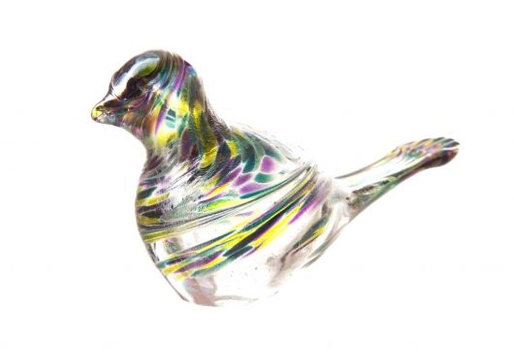 Paperweight Bird in Purple, Teal and Lime