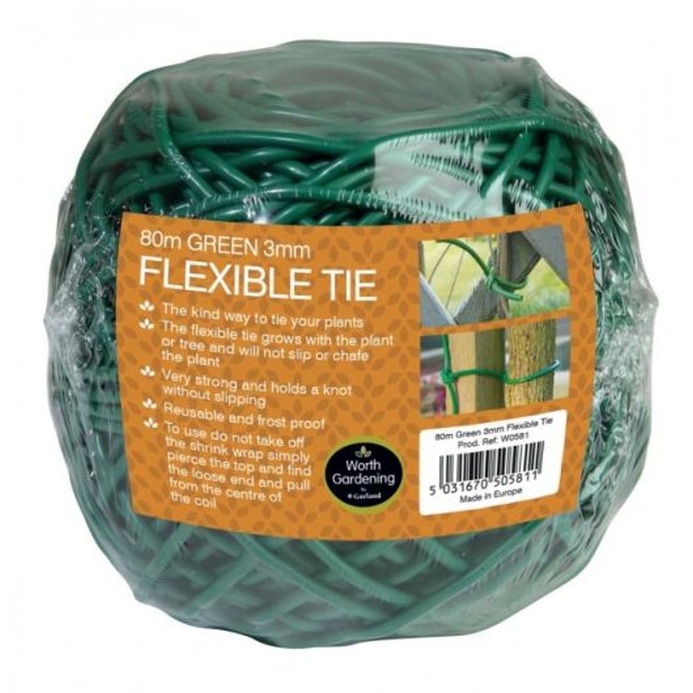 80m Flexible Tie Green 3mm