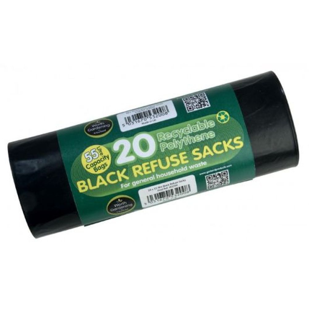 Black Refuse Sacks 55ltr