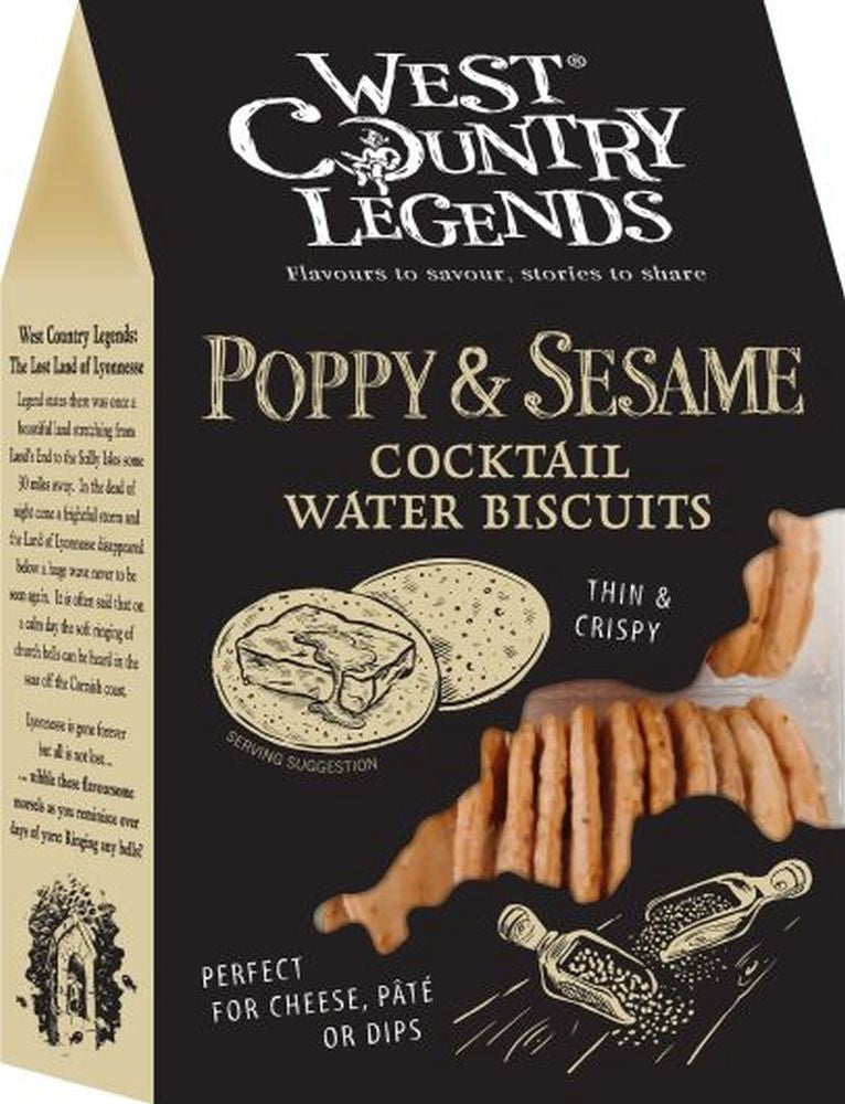 WEST COUNTRY LEGENDS Poppy & Sesame Cocktail Water Bisc 100g
