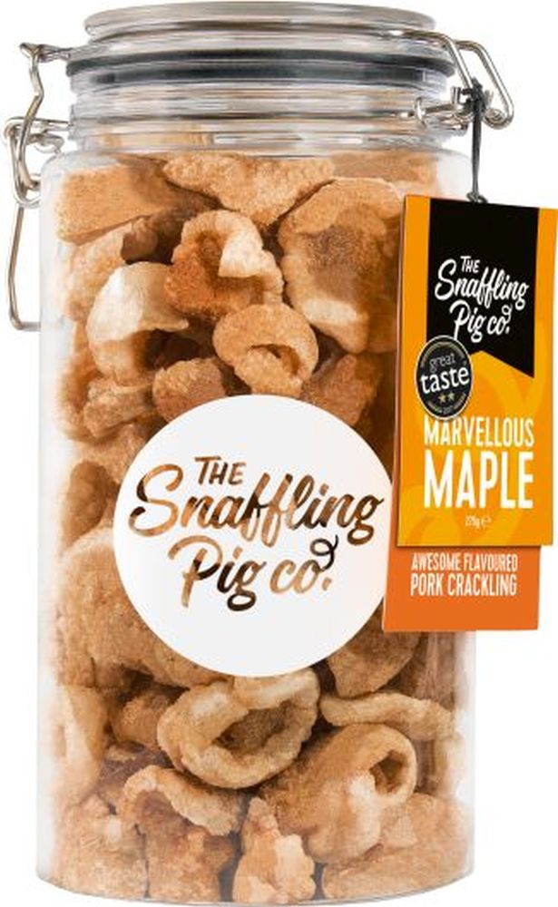 SNAFFLING PIG Pork Crackling Jar - Marvellous Maple 275g