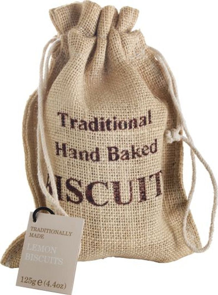 FARMHOUSE BISCUITS Hessian Bag with Lemon Biscuits 125g