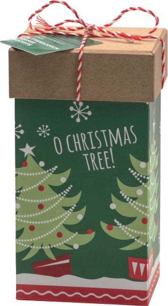 FARMHOUSE Xmas Tree Rect Box/Butterscotch Toffee Biscs 100g