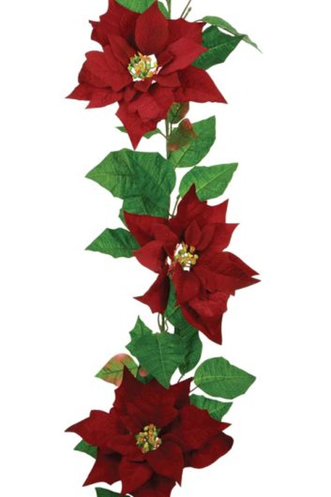 Vel.Poinsettia Garland X 8-180