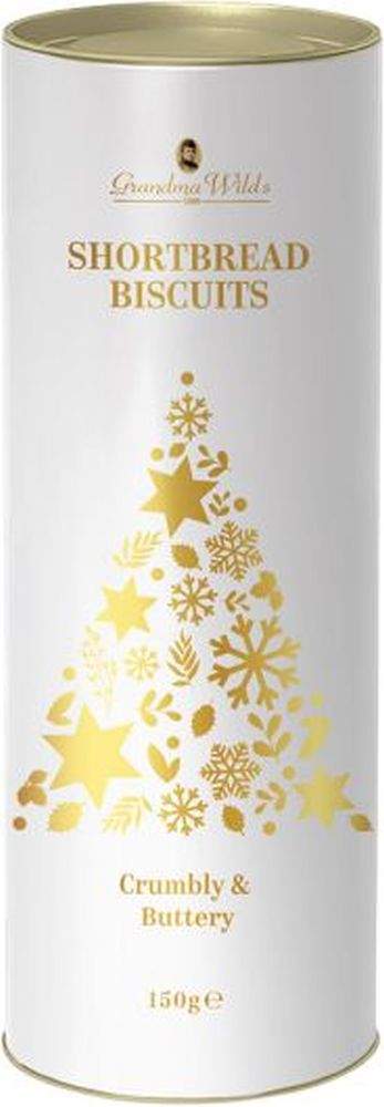 GRANDMA WILD'S Xmas Tree Tube - Shortbread Biscuits 150g