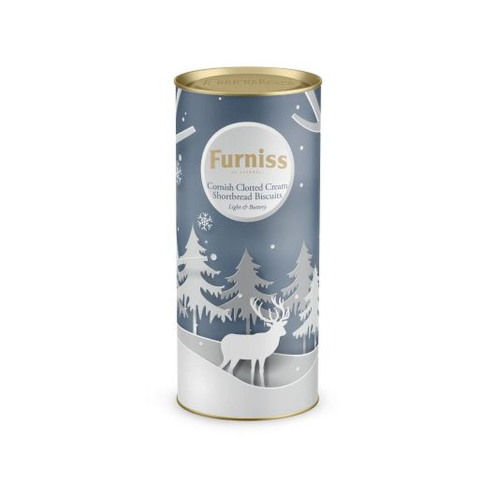 Furniss Christmas Clotted Cream Shortbread Blue Drum 200g