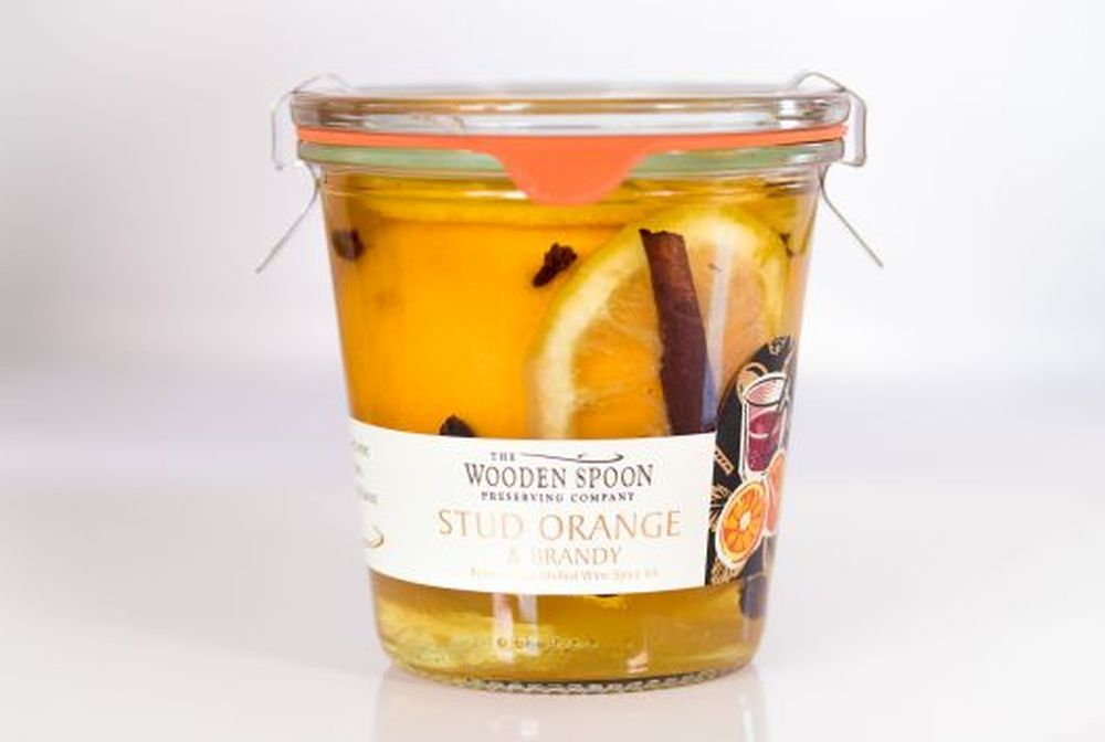 Wooden Spoon Stud Orange & Brandy / M/Wine - Kilner Jar 300g