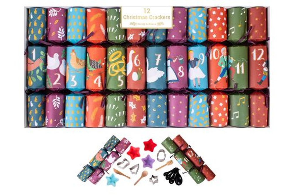 12X12" 12 DAYS OF CHRISTMAS CRACKERS