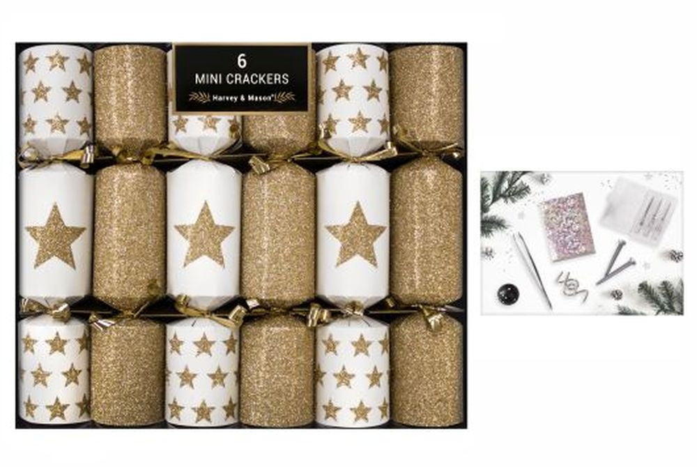 6 MINI GOLD STAR 8.5" CRACKERS